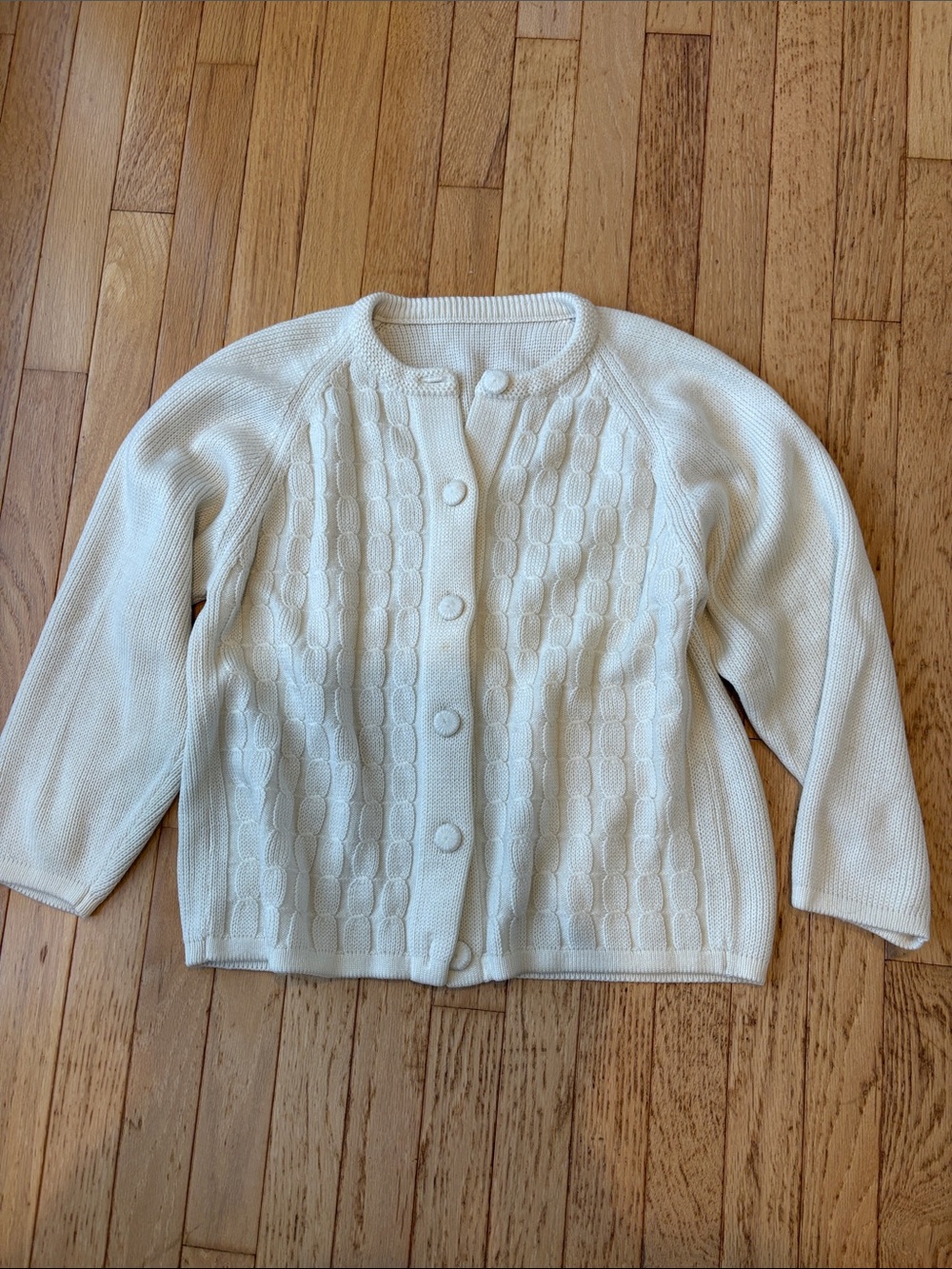 Adorable Cream Button-Front Women's Sweater Cardigan